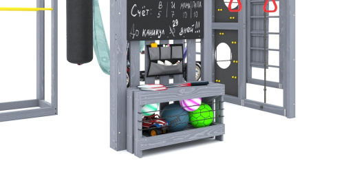 Детская площадка для дачи Савушка КУБ-2 Серый с гамаком для йоги