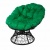 Кресло Papasan с пружиной черный, цвет подушки зелёный