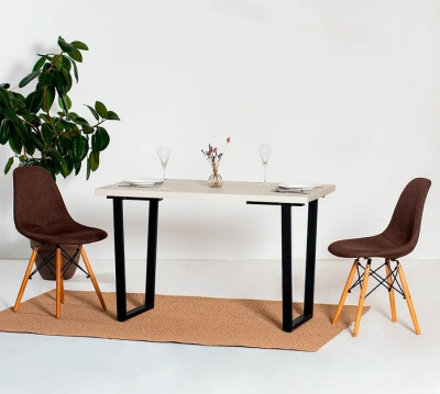 Стол Уэльс 120х70 дуб белый металл черный 