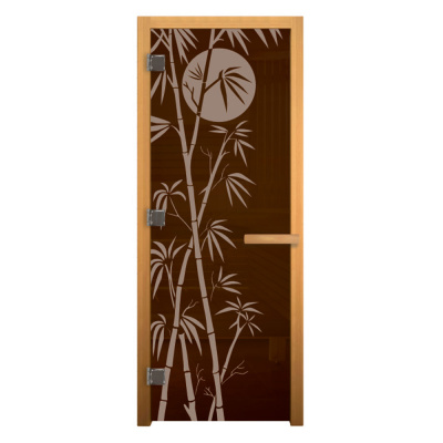 Дверь для бани Бронза Матовая БАМБУК 190х70 (8мм, 3 петли 710) (ОСИНА) левая
