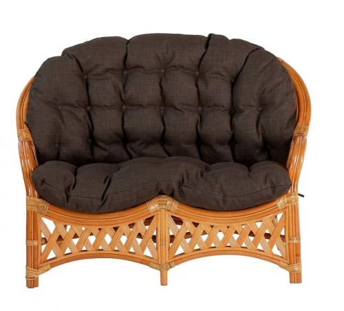 IND Комплект Черчиль диван кресло и столик коньяк темные подушки 