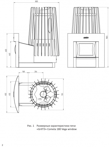 Печь для бани Grill`D Cometa 180 Vega Window