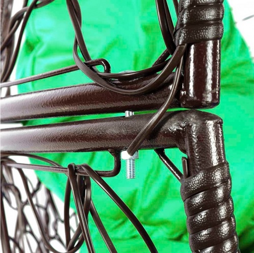 Кресло садовое M-Group Апельсин 11520204 коричневый ротанг зеленая подушка