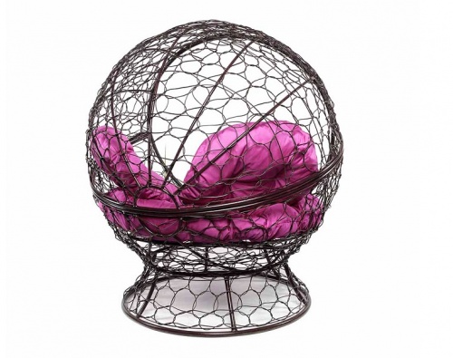 Кресло садовое M-Group Апельсин 11520208 коричневый ротанг розовая подушка