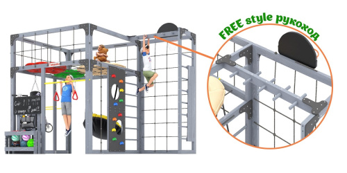 Детская площадка для дачи Савушка КУБ-2 Серый с подушками
