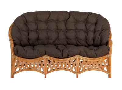 IND Диван 3-х местный Черчилль коньяк темная подушка 