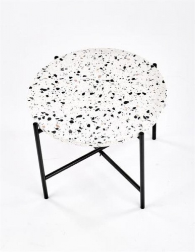 Стол журнальный HALMAR LASTRICO терраццо/черный 