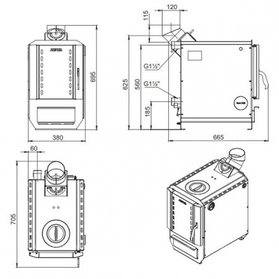 Котел твердотопливный ZOTA BOX 8