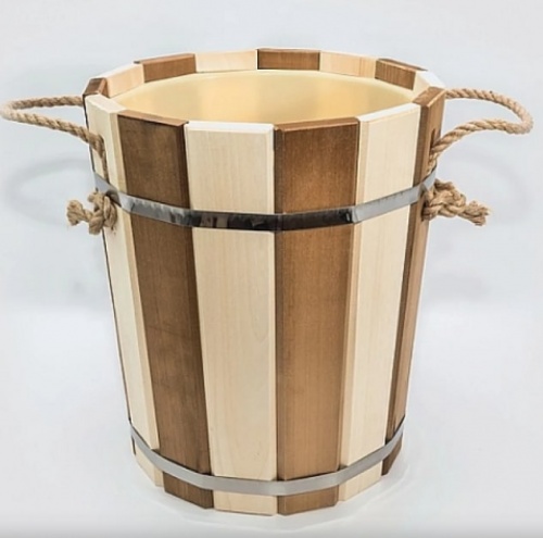 Запарник 12 л Зебра липа с пластиковой вкладкой