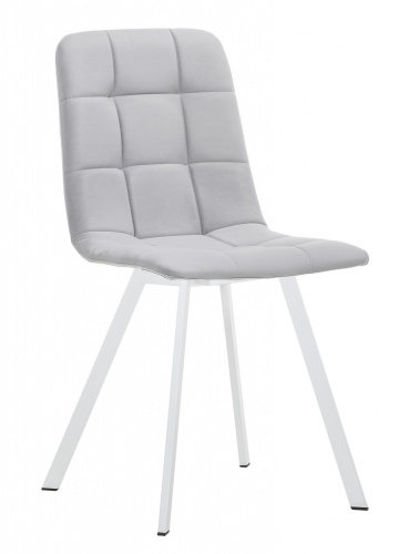 Стул Leset Скай металл белый велюр ULTRA SMOKE Дым 