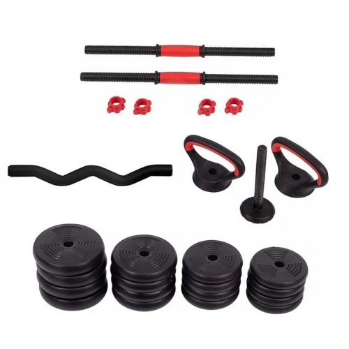 Набор гантелей с W-образным грифом 7 в 1 AMETIST 30 кг