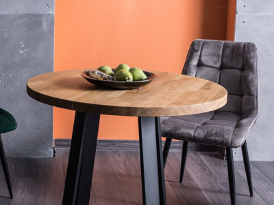 Стол обеденный SIGNAL VASCO 90 дуб натуральный/черный 