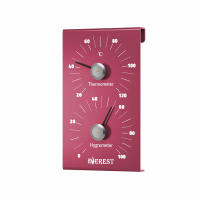 Термогигрометр EVEREST алюминий RED (TG-26)