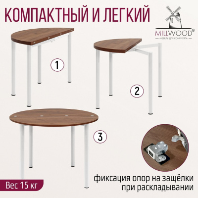 Стол-консоль Далис 1 дуб табачный металл белый 