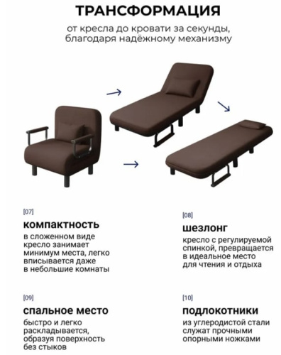 Кресло-кровать Токио 80 шоколад 