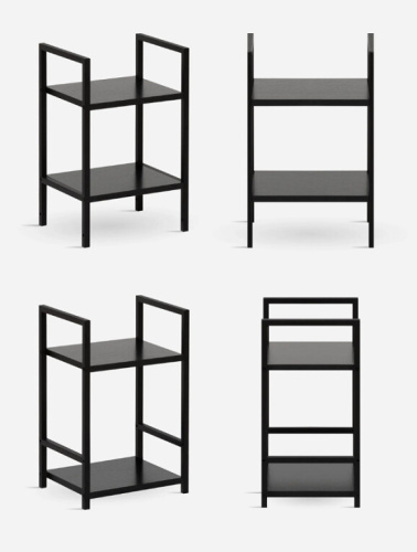 Стеллаж Leset Стилвуд 12 узкий 2 полки черный 