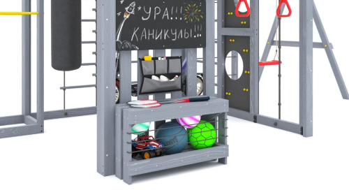 Детская спортивная площадка для дачи Савушка КУБ-6 Серый с подушками