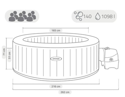Бассейн-джакузи Intex 216x71 см (28428GN) оливковый