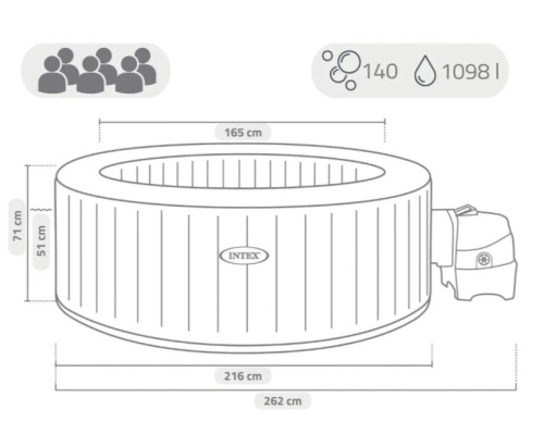 Бассейн-джакузи Intex 216x71 см (28428GN) оливковый