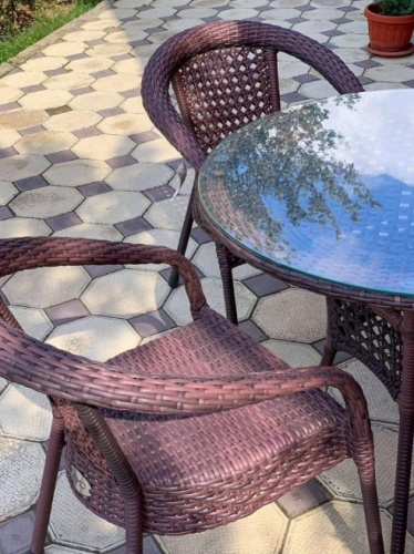 Комплект мебели Deco 4 с круглым столом D90 шоколад