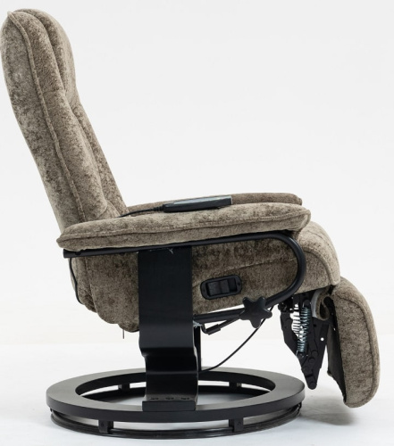 Кресло вибромассажное с пуфом CALVIANO 20 коричневый плюш 