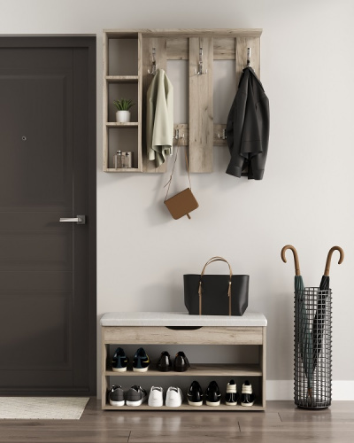 Вешалка настенная Артём-Мебель СН-100.43 дуб крафт серый 