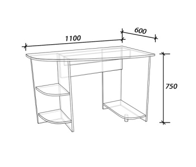 Стол компьютерный Смарт СН-110.07 дуб экспрессив песочный 