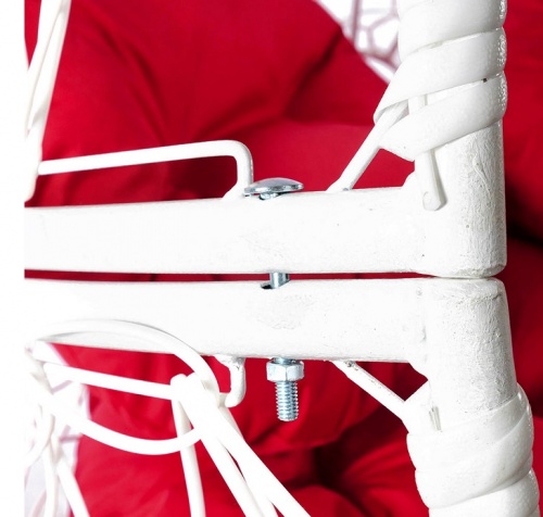 Кресло садовое M-Group Апельсин 11520106 белый ротанг красная подушка