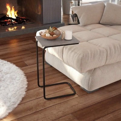 Стол журнальный Sheffilton SHT-CT9 бетон чикаго светлый черный муар 