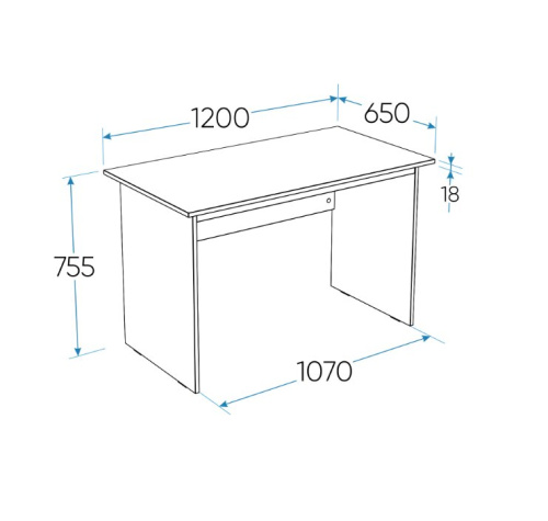 Письменный стол Mio Tesoro Кастор 120x65 белый 