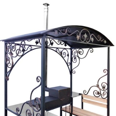 Мангал-беседка Шашлычный дворик с печью Разборная