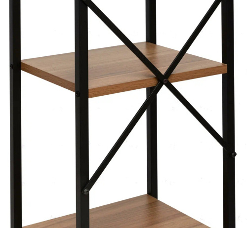 Стеллаж Leset Стилвуд 14 узкий 4 полки черный орех лион светлый 