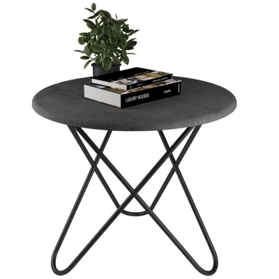 Стол журнальный BeautyStyle 20 серый бетон черный 