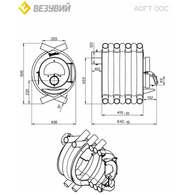 Печь отопительная ВЕЗУВИЙ АОГТ 00 С