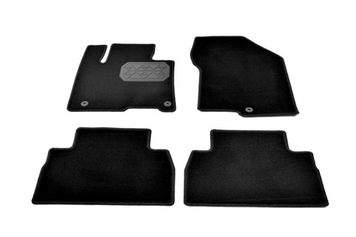 Коврики салона текстильные Hyundai Santa Fe (TM) (5 мест) (2018) черные