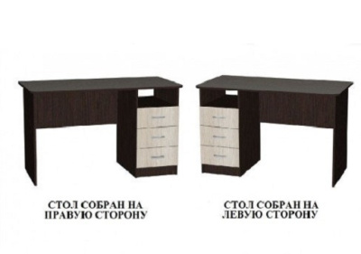 Стол АЛЬЯНС правое венге ясень шимо светлый 