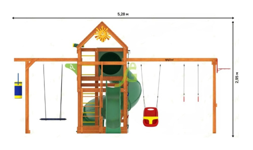 Детская площадка IgraGrad Крафт Pro 4 с трубой мод.2