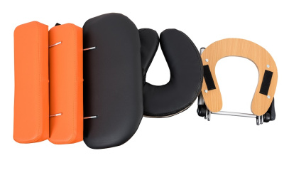 Массажный стол Atlas Sport складной 2-с деревянный 70 см черно-оранжевый