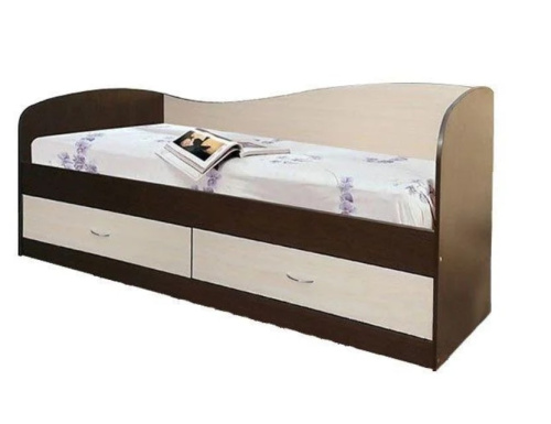 Кровать ЛАГУНА-2 венге ясень шимо светлый 