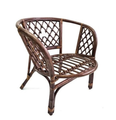 IND Кресло Багама 1 орех подушка коричневая 