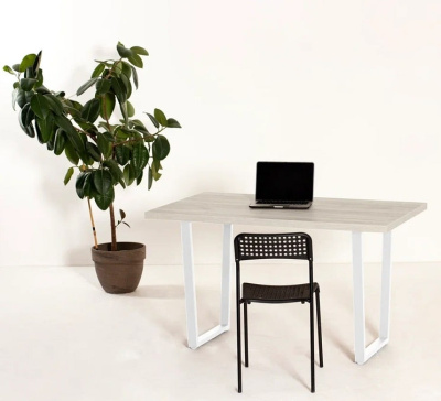 Стол Уэльс 160х80 дуб белый металл белый 