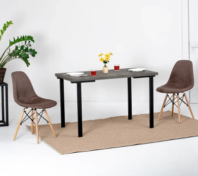 Стол Прага 160х80 сосна пасадена металл черный 