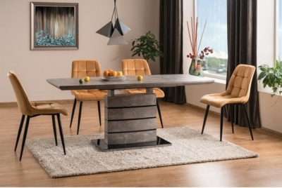 Стол обеденный SIGNAL LEONARDO 140 раскладной бетон 