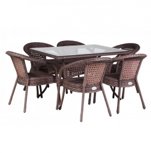 Стол обеденный 6 мест DECO 120х90 шоколад