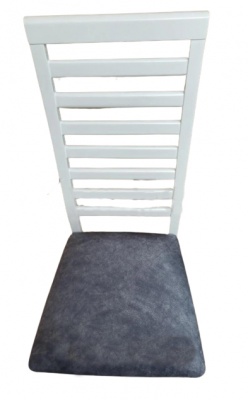 Стул МДК-82.2 Эмаль белая Микровелюр серый 