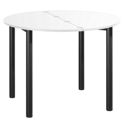 Стол-консоль Далис 1 белый шагрень металл черный 