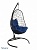 Подвесное кресло Овальное черный подушка синий