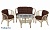 IND Комплект Багама 1 с диваном овальный стол натуральный подушка коричневая