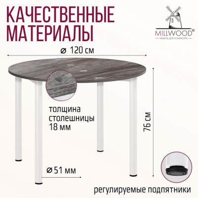 Стол-консоль Далис 3 сосна пасадена металл белый 