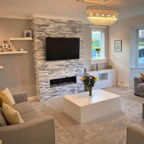 Панель Кварцит Бело-серый 600х150мм 